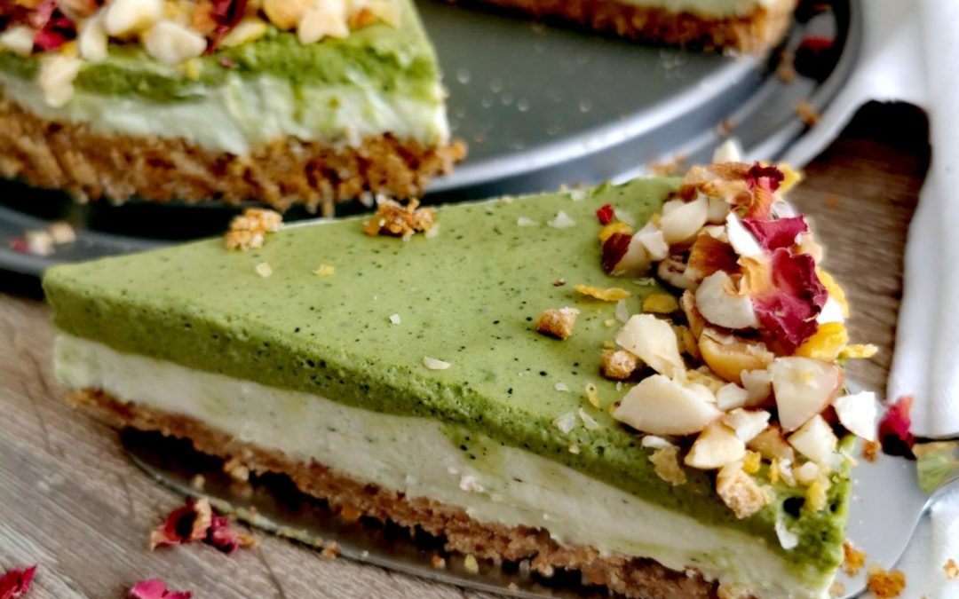 Cukormentes matcha mousse torta